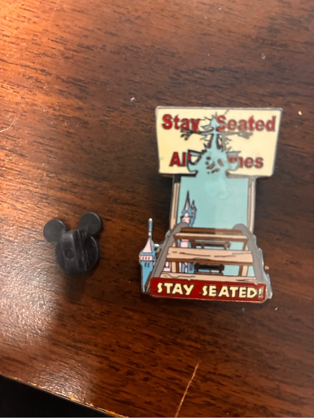 Disney 'Stay Seated' Enamel Pin - Light Blue, Red, Cream